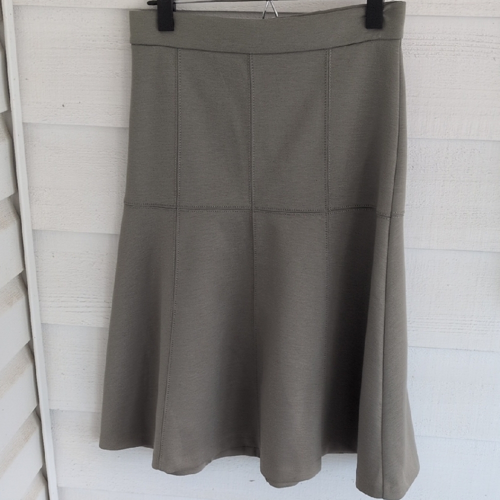 Ann Taylor Elegant Sage Midi Skirt
